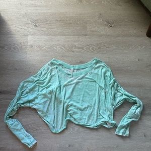 Free People Intimate Long Sleeve Cropped Shirt